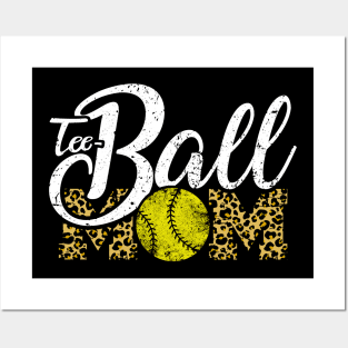 Teeball Mom Leopard Funny Softball for Mother's Day 2021 Posters and Art